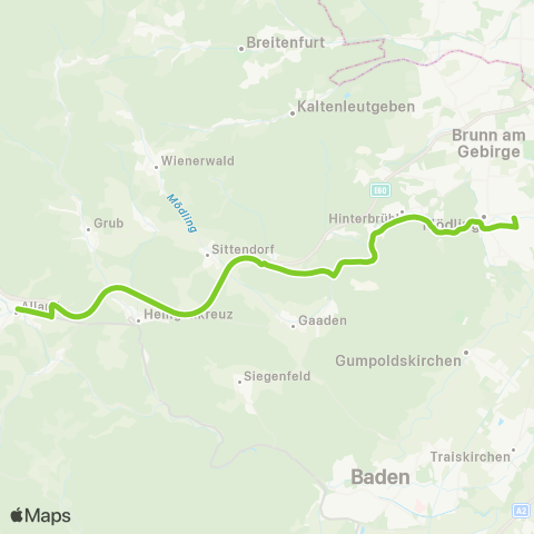 Verkehrsverbund Ost-Region Mödling - Hinterbrühl - Alland map