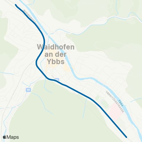 VOR Waidhofen / Ybbs Bahnhof - Pestalozzistraße map