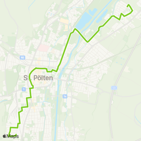 Verkehrsverbund Ost-Region Stadtverkehr St. Pölten Ratzersdorf - Viehofner See - Hbf. - Teufelhof map