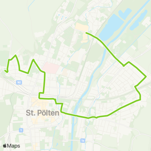 Verkehrsverbund Ost-Region Stadtverkehr St. Pölten Traisenpark - Megaplex - Hbf. - Friedhof map