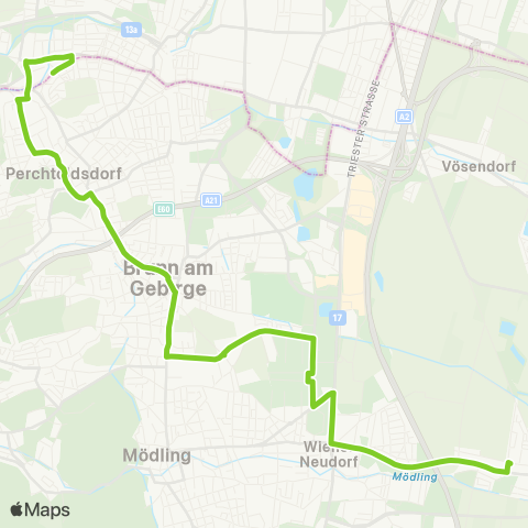 Verkehrsverbund Ost-Region Biedermannsdorf - Maria Enzersdorf - Perchtoldsdorf map