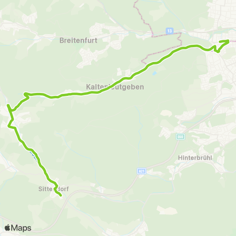 Verkehrsverbund Ost-Region Sittendorf - Kaltenleutgeben - Wien Rodaun map