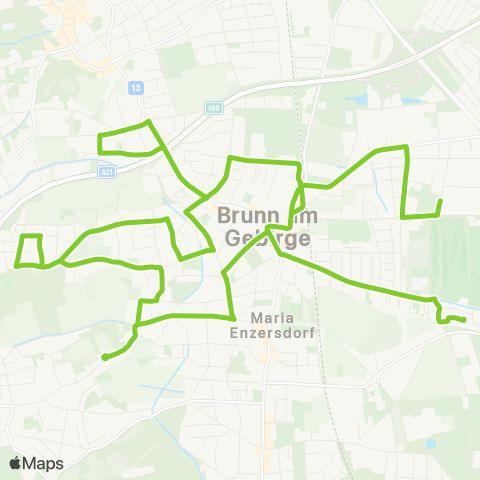 Verkehrsverbund Ost-Region Schülerverkehr Brunn am Gebirge map