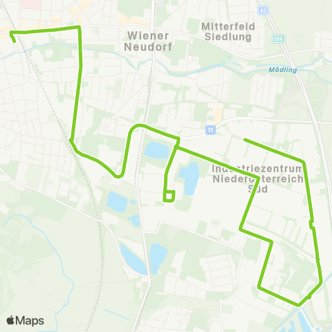 Verkehrsverbund Ost-Region Mödling - Wiener Neudorf - IZ NÖ-Süd map