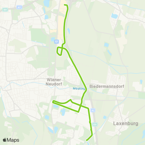 Verkehrsverbund Ost-Region IZ-NÖ Süd - Vösendorf SCS Ostring map