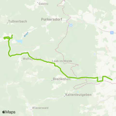 Verkehrsverbund Ost-Region Wien Liesing - Laab - Wolfsgraben - Tullnerbach-Pressbaum map