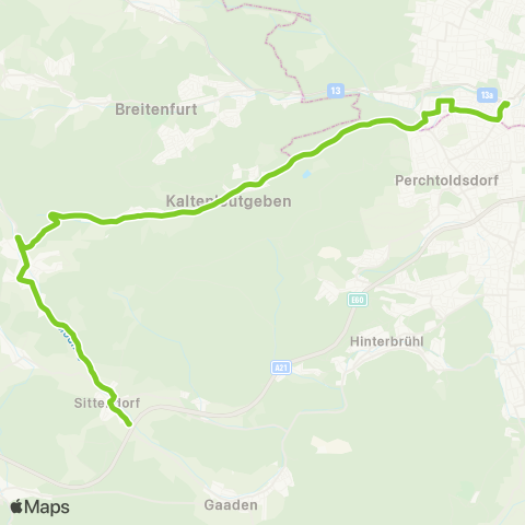 Verkehrsverbund Ost-Region Wien Liesing - Kaltenleutgeben - Sulz - Sittendorf map