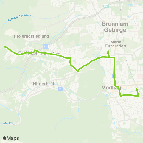 Verkehrsverbund Ost-Region Mödling - Maria Enzersdorf - Gießhübl map