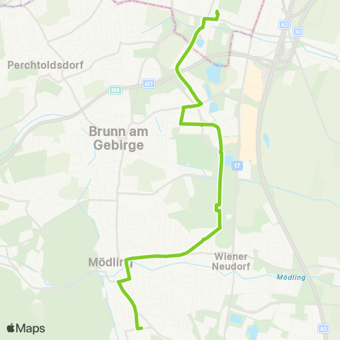 Verkehrsverbund Ost-Region Wien Siebenhirten - Maria Enzersdorf Südstadt - Mödling map