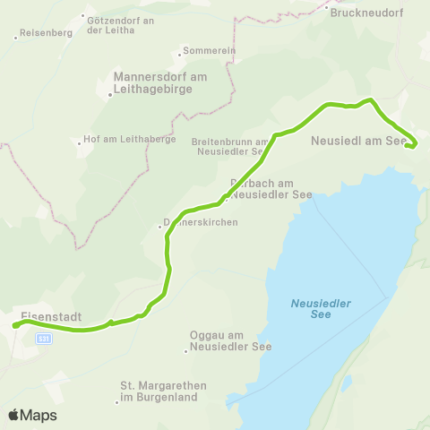 Verkehrsverbund Ost-Region Neusiedl / See - Purbach - Eisenstadt map