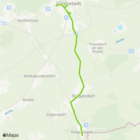 Verkehrsverbund Ost-Region Eisenstadt - Siegendorf - Klingenbach map