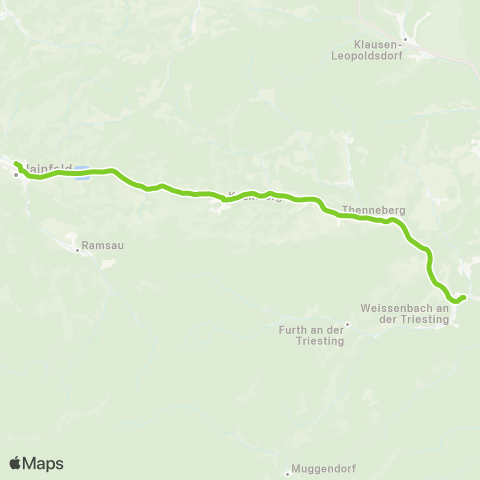 Verkehrsverbund Ost-Region Weissenbach / Triesting - Hainfeld map