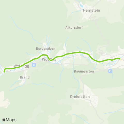 Verkehrsverbund Ost-Region Piesting - Waldegg map