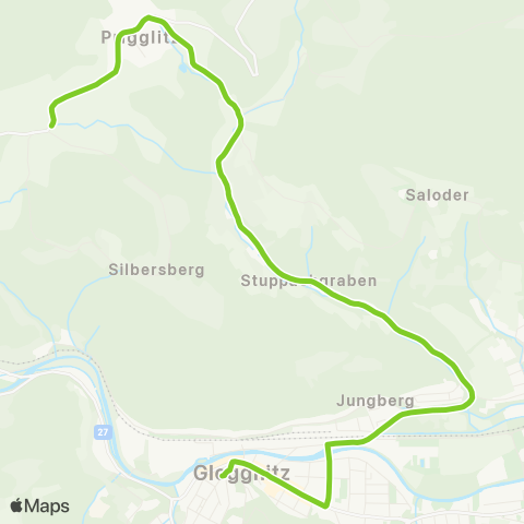 Verkehrsverbund Ost-Region Gloggnitz - Stuppach - Prigglitz map