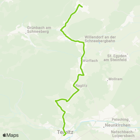 Verkehrsverbund Ost-Region Ternitz - Raglitz - Unterhöflein - Maiersdorf map