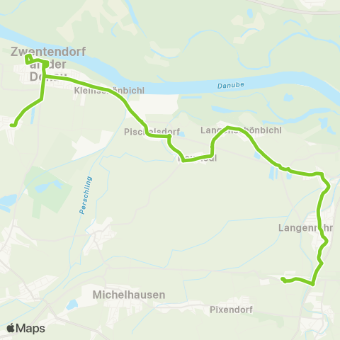 Verkehrsverbund Ost-Region Tullnerfeld Bhf. - Zwentendorf - Dürnrohr Baustellen-Fahrplan map