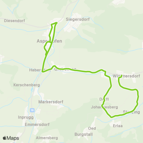 Verkehrsverbund Ost-Region Wimmersdorf - Asperhofen ( - Neulengbach) map