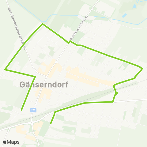 Verkehrsverbund Ost-Region Stadtverkehr Gänserndorf map