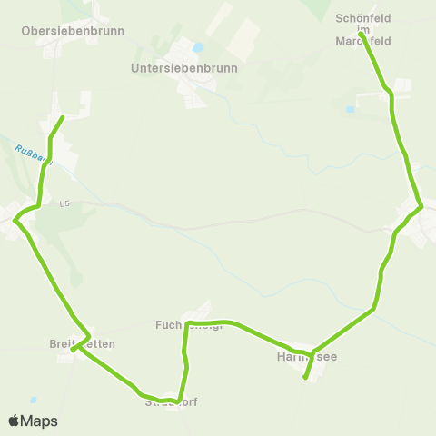 Verkehrsverbund Ost-Region Siebenbrunn - Leopoldsdorf - Haringsee - Lassee map