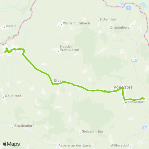Verkehrsverbund Ost-Region Poysdorf - Staatz - Laa an der Thaya map