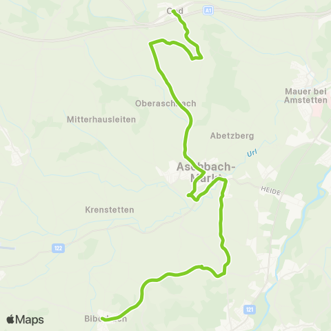 Verkehrsverbund Ost-Region Aschbach - Oed bei Amstetten map