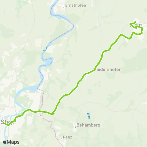 Verkehrsverbund Ost-Region Steyr - Vestenthal - Haag map