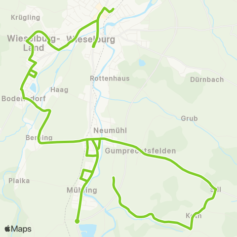 Verkehrsverbund Ost-Region Gumprechtsfelden - Wieselburg map