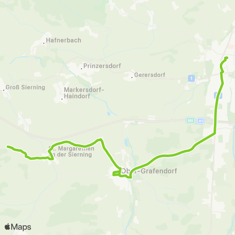 Verkehrsverbund Ost-Region St. Pölten - Mannersdorf / Ober-Grafendorf map