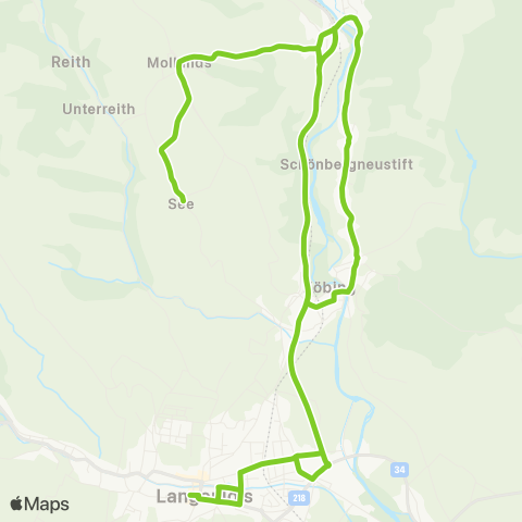 Verkehrsverbund Ost-Region Langenlois - Schönberg / Kamp - See bei Schönberg map