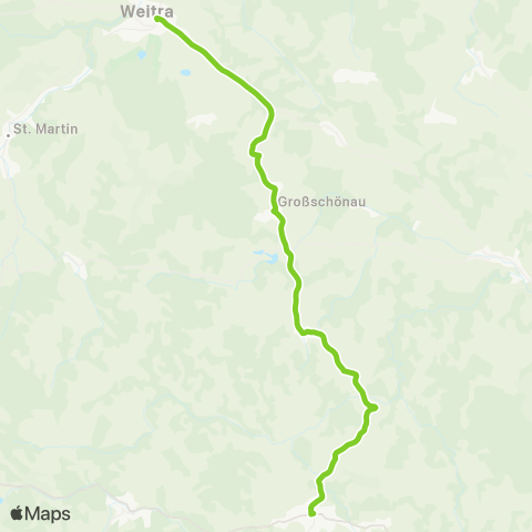 Verkehrsverbund Ost-Region Weitra - Groß Gerungs über Großschönau map