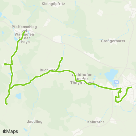 Verkehrsverbund Ost-Region Waidhofen / Thaya - Pfaffenschlag / Waidhofen über Brunn / Waidhofen map