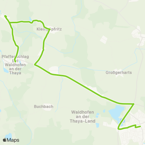 Verkehrsverbund Ost-Region Waidhofen / Thaya - Pfaffenschlag / Waidhofen über Kleingöpfritz map