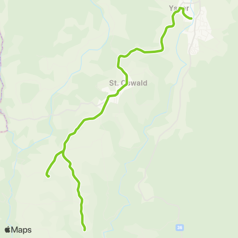 Verkehrsverbund Ost-Region Ysper - St. Oswald / Ysper - Fünflingeramt map