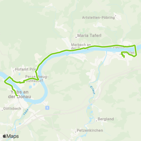Verkehrsverbund Ost-Region Ybbs / Donau - Persenbeug - Klein Pöchlarn - Pöchlarn map