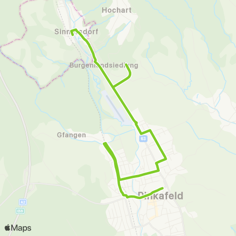 Verkehrsverbund Ost-Region Hochart - Pinkafeld - Oberschützen map