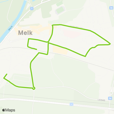 Verkehrsverbund Ost-Region Melk Bahnhof - Melk Birago-Kaserne map