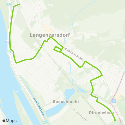 Verkehrsverbund Ost-Region Bisamberg Bhf. - Langenzersdorf Bhf. - Dirnelstraße map