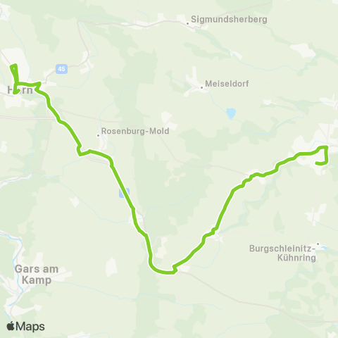 Verkehrsverbund Ost-Region Horn - Eggenburg über Harmannsdorf map