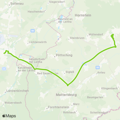 Verkehrsverbund Ost-Region Eisenstadt - Neudörfl - Wiener Neustadt Hbf. map