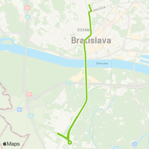 Verkehrsverbund Ost-Region Linie 93 Bratislava map