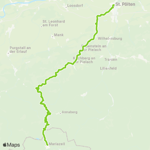 Verkehrsverbund Ost-Region Laubenbachmühle - Mariazell map