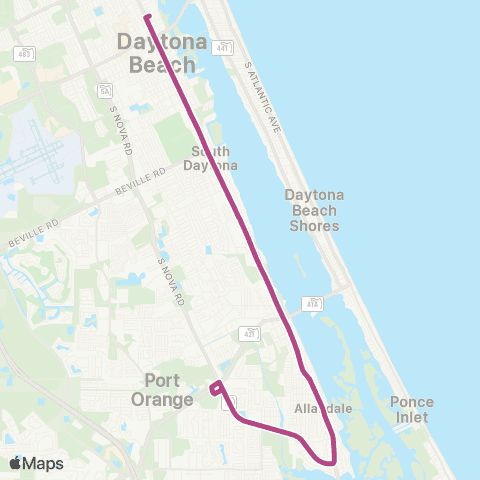 Votran South Ridgewood map