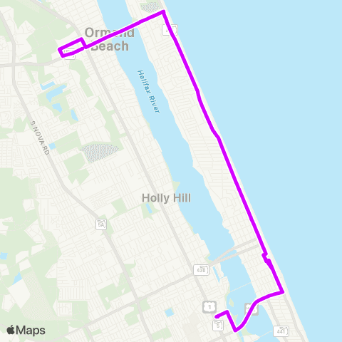 Votran Sunday North A1A map