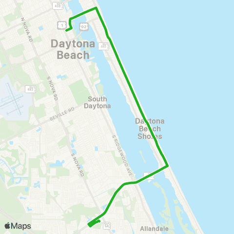 Votran Dunlawton map