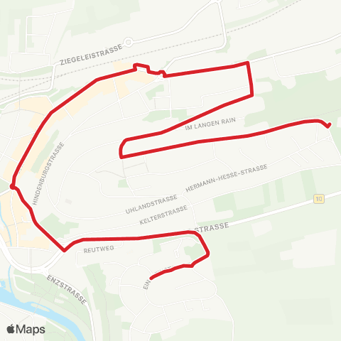 Verkehrsverbund Pforzheim-Enzkreis Senderhang - Bahnhof - Enzkreiskliniken map