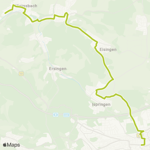 Verkehrsverbund Pforzheim-Enzkreis Königsbach - Stein - Eisingen - Ispringen - Pforzheim map