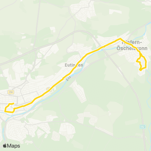 Verkehrsverbund Pforzheim-Enzkreis Niefern - Pforzheim map