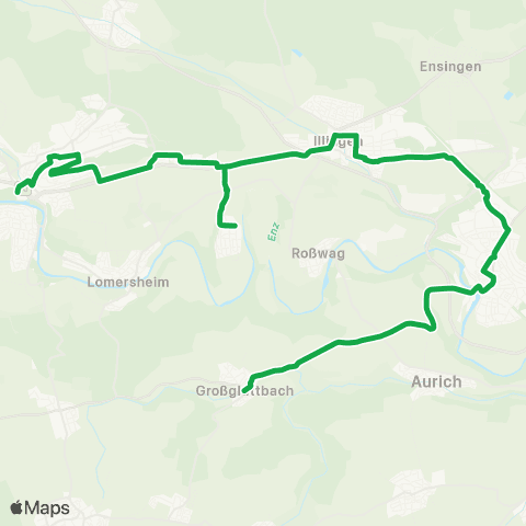 Verkehrsverbund Pforzheim-Enzkreis Großglattbach - Vaihingen (Enz) - Illingen Mühlacker Schützingen map