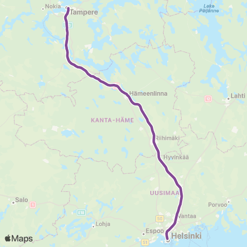 HSL Lähijuna map