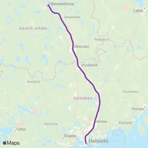 HSL Lähijuna map